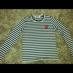 Blue & White Striped Comme des Garcons Shirt
